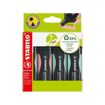 Desk set evidenziatori Stabilo Green Boss Pastel- 2-5 mm - assortiti Conf. 4 pezzi - 6070/4-2