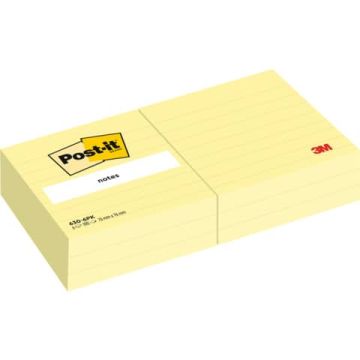 Foglietti Post-it Notes a righe Giallo Canary™ Conf. 6 blocchetti da 100 ff - 630.6PK