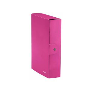 Scatola portaprogetti Leitz WOW in cartone - dorso 8 cm - formato 25x35 cm fucsia metallizzato - 39670023
