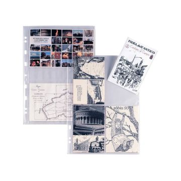 Buste a foratura universale Sei Rota per foto e cartoline 8 spazi 10x15 cm trasparente conf. 10 buste - 662511