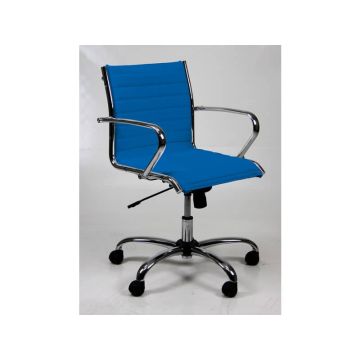 Poltrona direzionale girevole Unisit Pollux New PND schienale basso - rivest. ignifugo blu - con braccioli - PND/IB