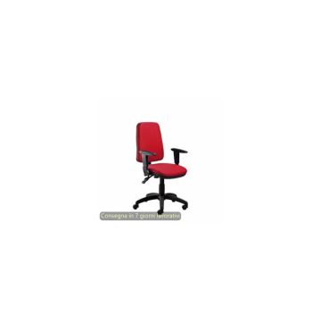 Poltrona operativa Ariel Back-system in tessuto ignifugo Seditaly con braccioli regolabili rosso - ARGMC4C0DB411