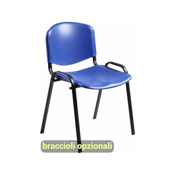 Sedia visitatore a 4 gambe Unisit Dado D5PS - struttura nera - PPL blu - conf. 2 pezzi - D5PS/2/BL