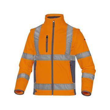 Giacca Delta Plus Moonlight2 -classe 3- 5 tasche - tessuto softshell - argento arancio fluo-grigio - M - MOON2OGTM