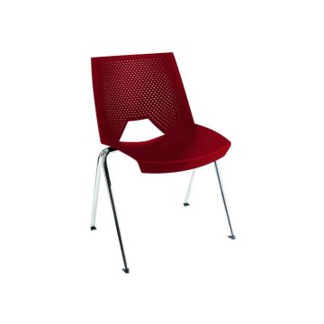 Sedia visitatore a 4 gambe Unisit Strike SKB schienale a rete - PPL rosso SKB/RO