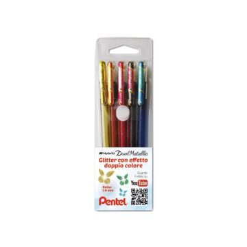 Penna roller Pentel Gel Hybrid Dual Metallic 1,0 mm assortiti 5 pezzi - 0022064