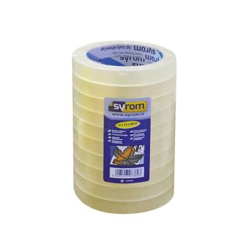Nastro adesivo Noysy SYROM formato 15 mm x 66 m ppl trasparente torre da 10 rotoli - 7389