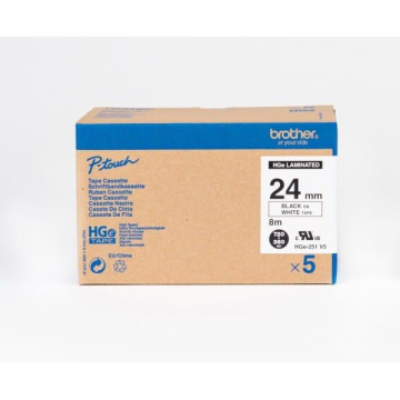 Brother Nastro Hg Da 24Mm Nero Bianco 5Pz