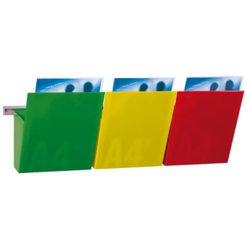 STUDIO T KIT VISION Kanban L75cm con 3 TASCHE A4 COLORATE