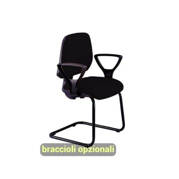 Sedia operativa visitatore Unisit Leda LDS Eco smart su slitta - rivestimento Eco - nero - LDS/EN