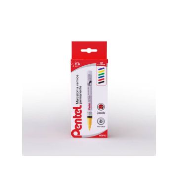 Marcatore a vernice permanente punta 2,9 mm - conf. 6 pezzi Pentel colori assortiti base - 0022362
