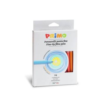 Pennarelli superlavabili punta fine Primo diametro 2,5 mm - colori assortiti scatola di cartone 24 pezzi - 602PEN24