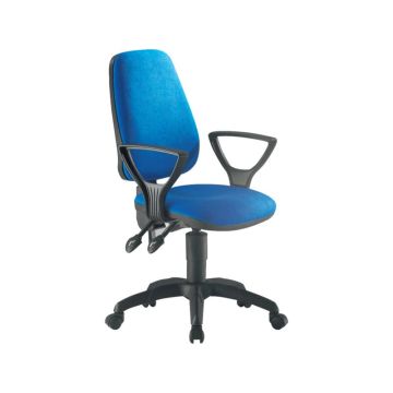 Sedia operativa girevole Unisit Leda LDAY Eco smart - schienale alto - rivestimento ignifugo blu - LDAY/IB