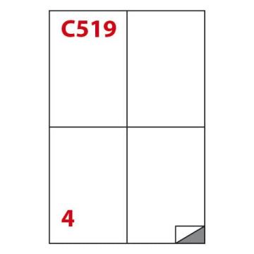 Etichette autoadesive Copiatabu A4 Super Permanente - 4 et/foglio - conf. 100 ff Markin 105x148 mm - X210C519SP