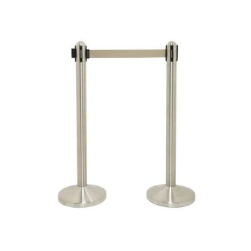 Colonnina segnapercorso in acciaio nastro retrattile 2,1m -101x51x51 cm Securit grigio - RS-RT-RVS-GY-SET