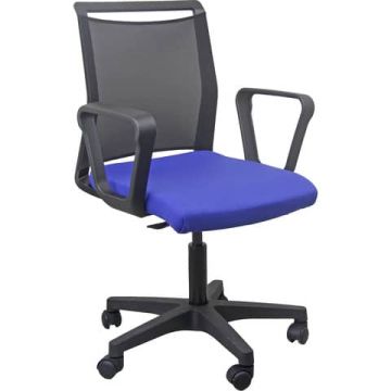 Sedia semidirezionale girevole Unisit Light LLN traslatore sedile rivestimento ignifugo blu - con braccioli - LLN/BR/IB