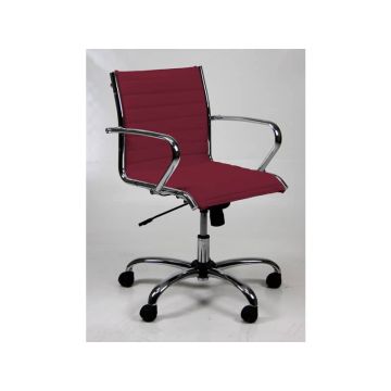 Poltrona direzionale girevole Unisit Pollux New PND schienale basso - rivest. ignifugo bordeaux - con braccioli PND/ID