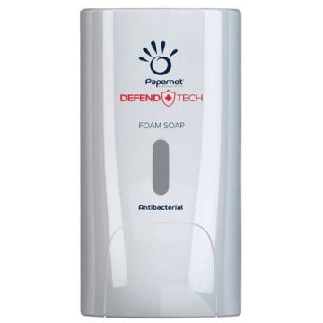 Dispenser antibatterico per sapone in schiuma Papernet Defend Tech - bianco 22x11,6x13,9 cm - capacità 0,5 L 416150