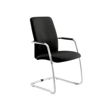 Sedia visitatore con slitta Unisit Lithium LTLTA schienale alto - rivest. Eco nero - LTLTA/EN