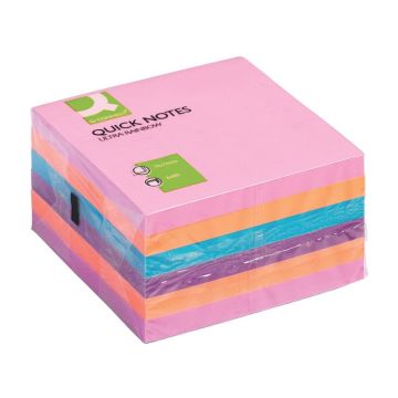 Foglietti riposizionabili Q-Connect 70 g/m² assortiti ultra 76x76 mm 6 blocchetti da 75 ff - KF02515