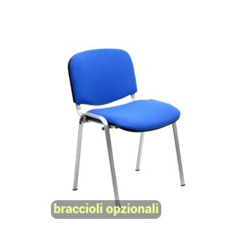 Sedia visitatore 4 gambe Unisit Dado D5G acciaio grigio - rivestimento ignifugo blu - Conf. 2 pezzi - D5G/2/IB