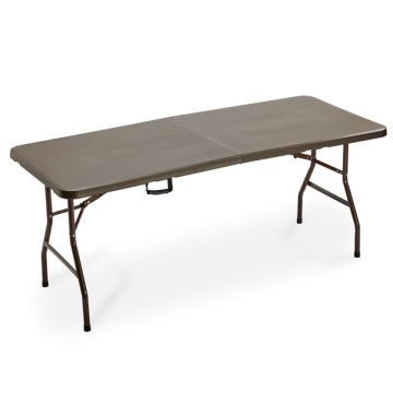 Tavolo pieghevole - in HDPE - 74 x 76 x 183 cm - noce - Garden Friend