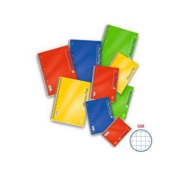 Blocco spiralato 140 fogli a 4 fori Pigna Apache A4 5mm assortiti 02138065M