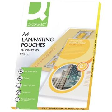 Pouches per plastificatrici Q-Connect 216x303 mm opache 80 micron conf. 100 pz A4 - KF24057