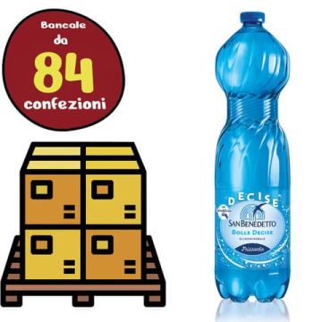 Bancale 84 confezioni da 6 bottiglie da 1,5 L di Acqua Minerale Frizzante San Benedetton (504 bottiglie)