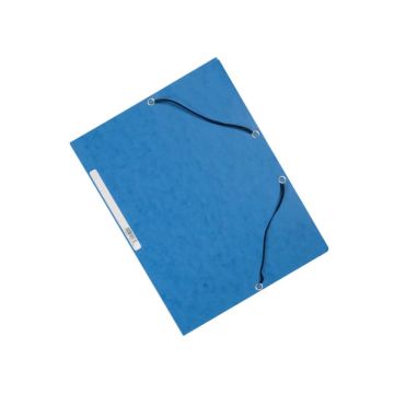 Cartellina a 3 lembi con elastico Q-Connect 24,3x32 cm cartoncino manilla 375 g/m² blu - KF02167