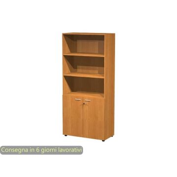 Armadio alto componibile Artexport 2898 - 2 ante basse - 90x45,8x200 cm - Noce chiaro - AR-ST+AR-AB-4
