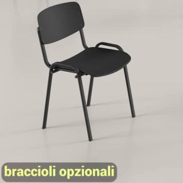 Sedia visitatore in PPL 4 gambe Milk Unisit nero MKPS/NE