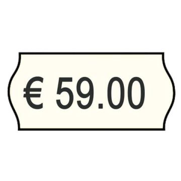Rotolo da 1000 etichette per prezzatrice Printex sagomate 26x12 mm bianco permanente conf. 10 rotoli - 2612sbp10