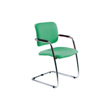Sedia visitatore con slitta Unisit Lithium LTLT struttura cromata - rivest. Eco verde - impilabile LTLT/EV