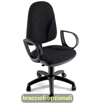 Sedia operativa girevole Unisit Team TMTMI Eco smart - schiuma sagomata - rivestimento Eco nero - TMTMI/EN