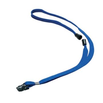 Cordoncino per portabadge DURABLE tessuto blu 10mm x 44cm conf. 10 - 811907