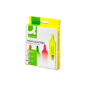 Evidenziatore Q-Connect 1,5-2 mm assortiti astuccio da 4 - KF01116