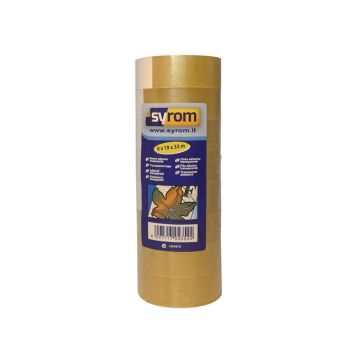 Nastro adesivo Noysy SYROM formato 19 mm x 33 m ppl trasparente torre da 8 rotoli - 4354