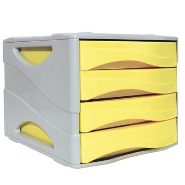 Cassettiera 4 cassetti ARDA Keep Colour Pastel polistirolo antiurto grigio/giallo - 15P4PPASG