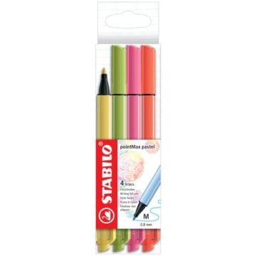 Astuccio Stabilo PointMax in 4 colori assortiti pastello 488/4-03