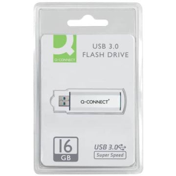 Chiavetta USB Q-Connect Super Speed 3.0 argento/nero 16 GB KF16369