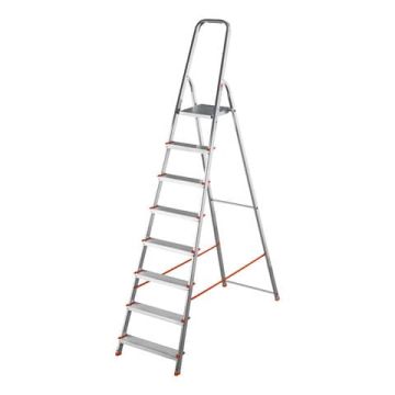 Scala in alluminio Scalamìa rinforzata Gierre 8 gradini - 0.53x1.41xH.2.23 m AL180
