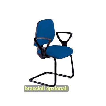 Sedia operativa visitatore Unisit Leda LDS Eco smart su slitta - rivestimento ignifugo - blu -LDS/IB