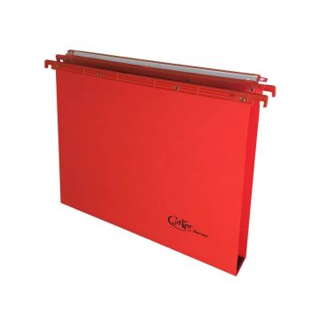 Cartelle sospese orizzontali per cassetti Joker interasse 39 cm - fondo a U 3 cm rosso - confezione 25 pezzi