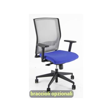 Sedia operativa girevole Unisit X Ray X2 schienale in rete grigio - rivestimento ignifugo blu - X2/IB