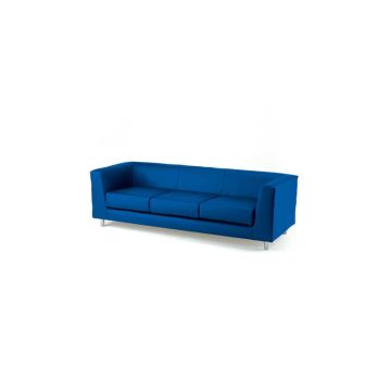 Divano attesa a 3 posti Unisit Quad QD3 schienale fisso - rivestimento tessuto ignifugo blu - QD3/IB