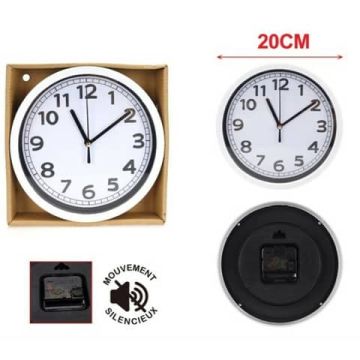 Orologio da parete Emi fondo bianco numeri neri D.20 cm 8500330