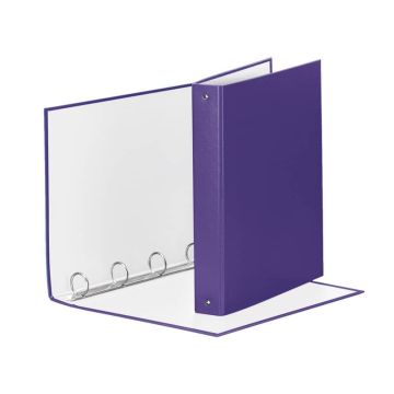 Raccoglitore Esselte MEETING a 4 anelli tondi 30mm cartone rivestito in PP viola 22x30cm dorso 4cm - 395792950