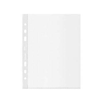 Buste a perforazione universale Esselte Office f.to A5 100% riciclate trasparenti - conf. 100 pezzi - 627495