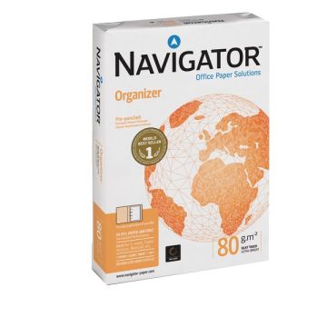 Carta 2 fori Organizer Navigator A4 80 g/mq 110 µm 1591UN (conf.5)